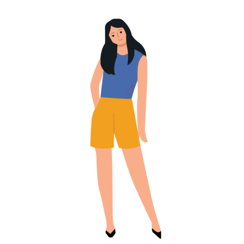 Young woman cartoon png