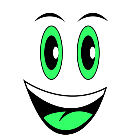 Laughing green mouth face png