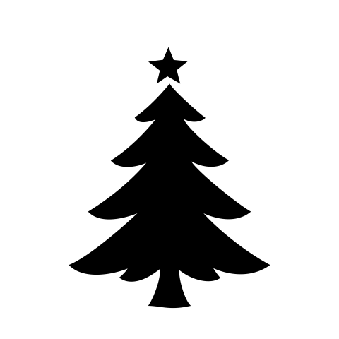 Christmas tree PNG black and white